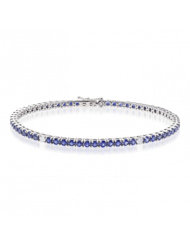 Bracciale tennis con zaffiri blu e diamanti