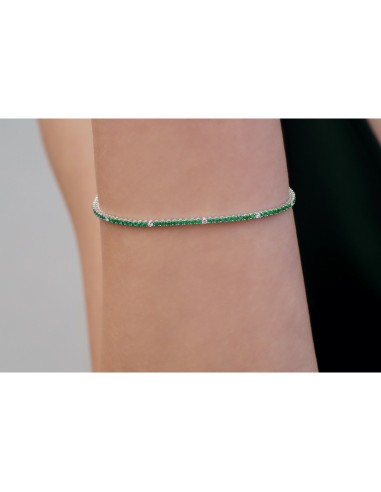 Bracciale tennis smeraldi e diamanti oro bianco...
