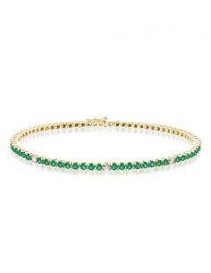 Emeralds and diamonds tennis bracelet
