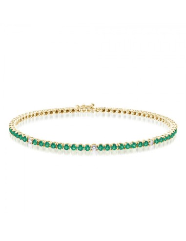 Bracciale tennis smeraldi e diamanti oro bianco...