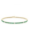 Bracciale tennis smeraldi e diamanti oro bianco 18 kt.
