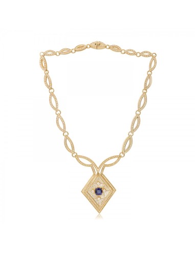 High Jewelery necklace with Ceylon Sapphire and diamonds