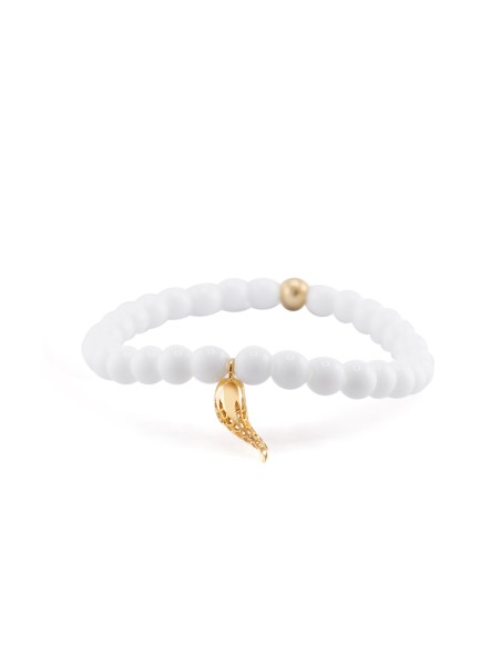 Corno White Gold Elastic Agate Spheres