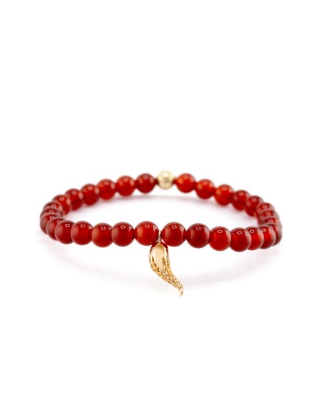 Corno Yellow Gold Carnelian Bracelet