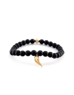 Corno Yellow Gold Matte Onyx Bracelet