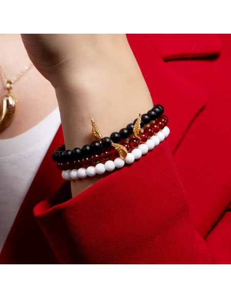 Corno Yellow Gold Matte Onyx Bracelet