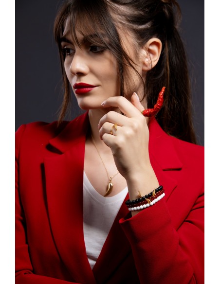 Corno White Gold Elastic Agate Spheres