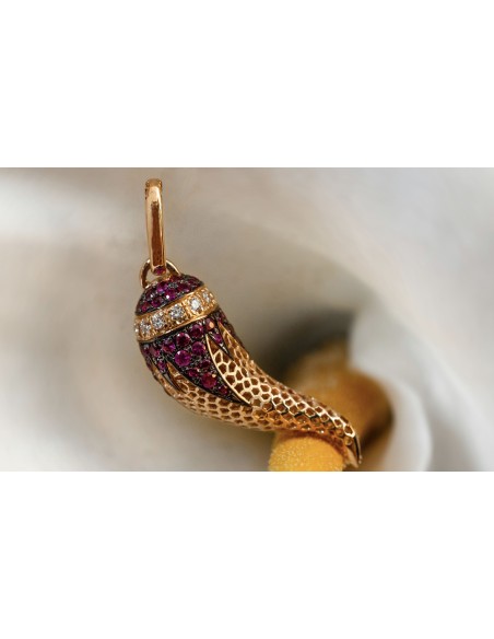 Corno Large Pendant Ruby