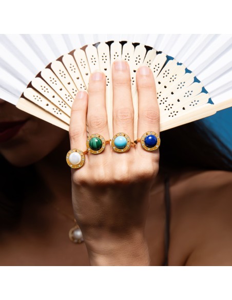 Malachite ring La dolce vita