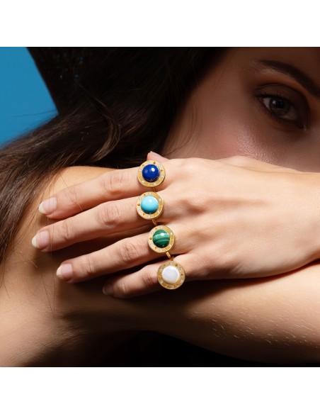 Malachite ring La dolce vita