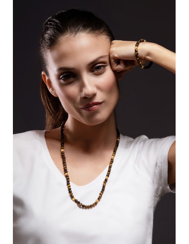 Bracciale Elastico Oro e Occhio di tigre