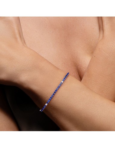 Bracciale tennis con zaffiri blu e diamanti