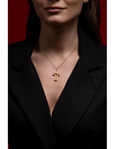 Croce Oro Giallo Rubino