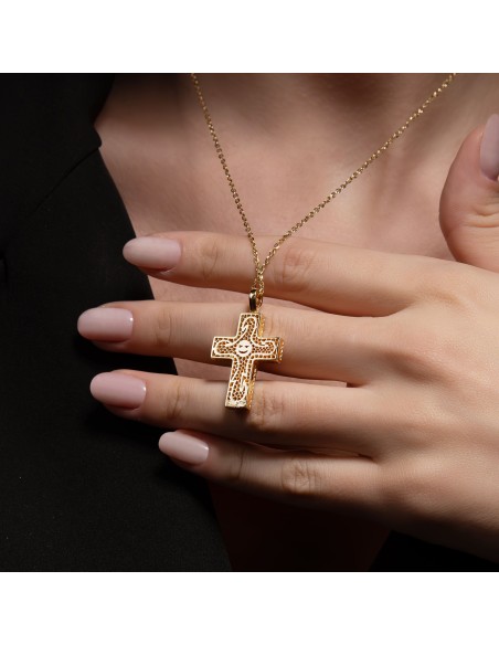 Croce Oro Giallo Rubino