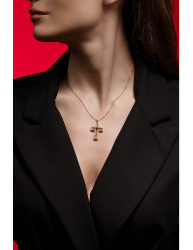 Croce Oro Giallo Rubino