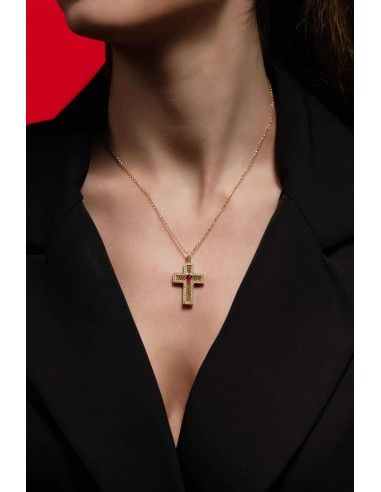 Croce Oro Giallo Rubino