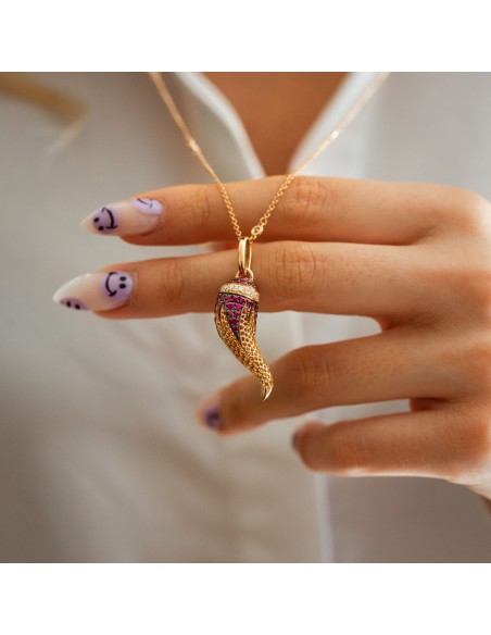 Corno Large Pendant Ruby