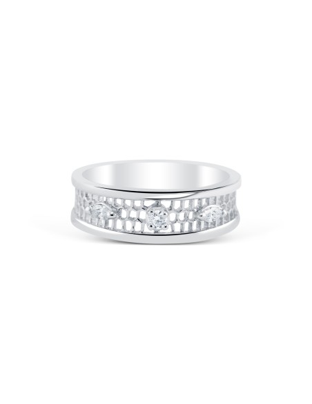 Anello Ricami Diamanti taglio marquise