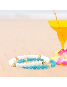 Elastic Bracelet in Blue Jade 2