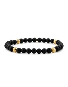 Satin Gold Onyx elastic bracelet
