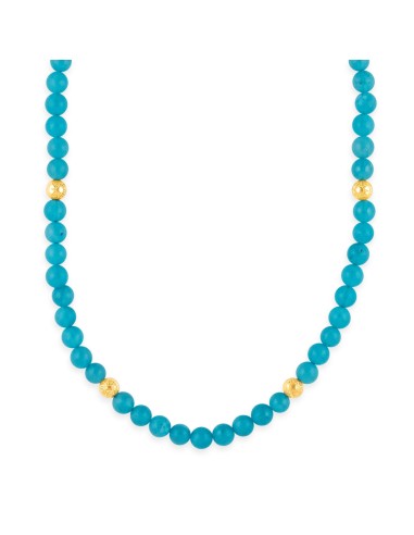 Collana in Giada Blu e Oro