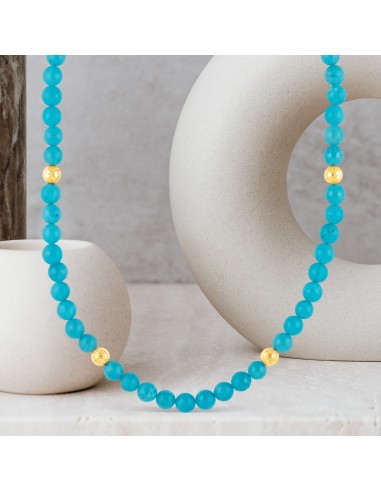 Collana in Giada Blu e Oro