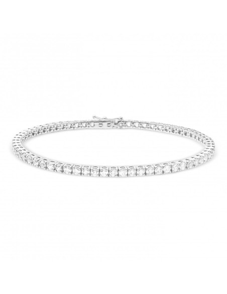 Bracciale tennis oro bianco con diamanti